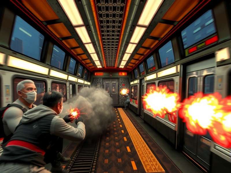 Metro Mayhem gameplay screenshot showing chaotic subway action